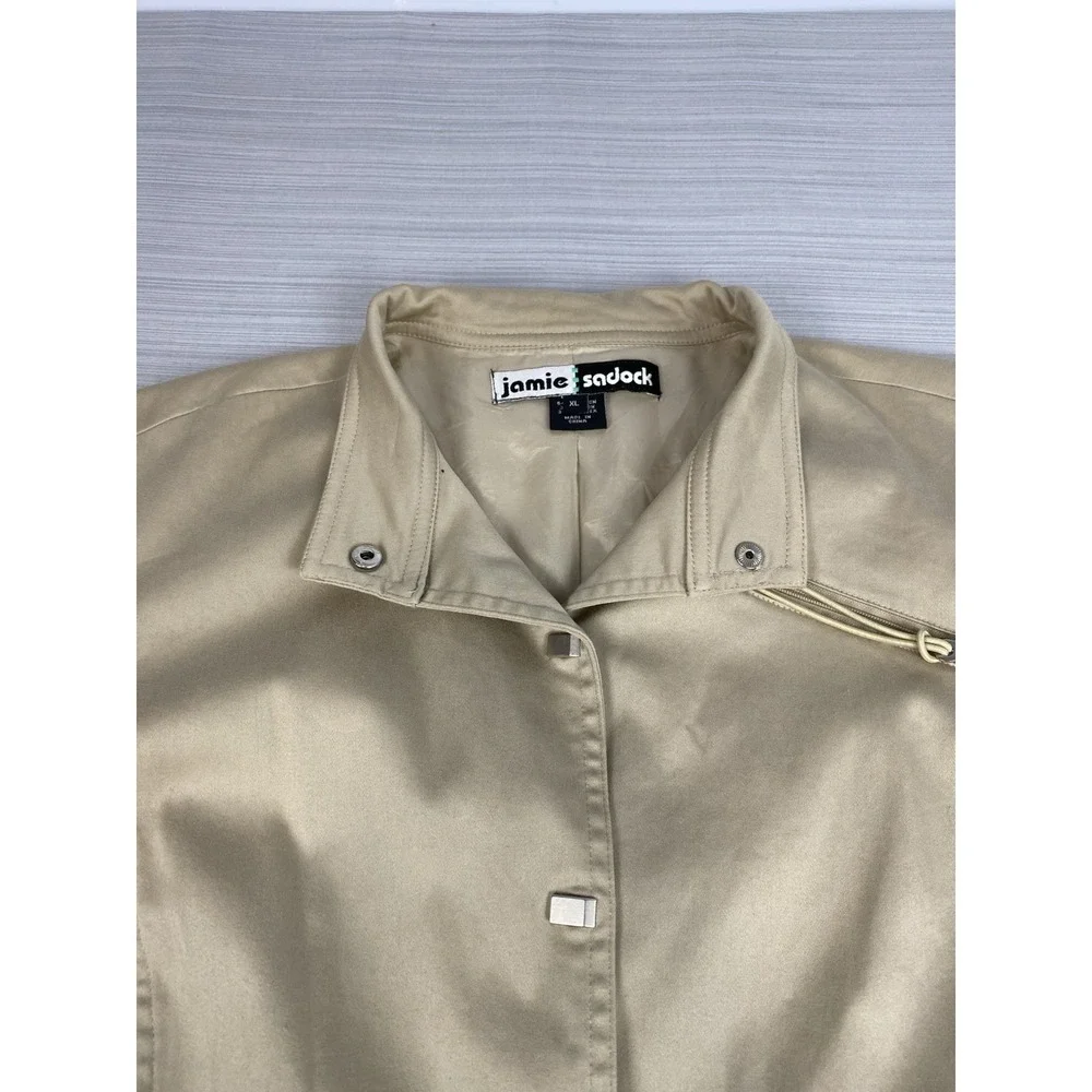 Jamie Sadock Golf Tennis‎ Top Jacket Khaki Button Front Womens Size XL